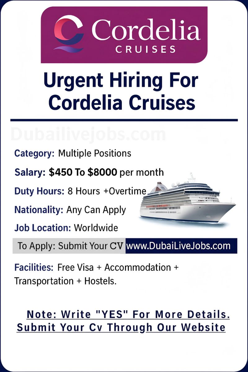 Vacancies at Cordelia Cruises